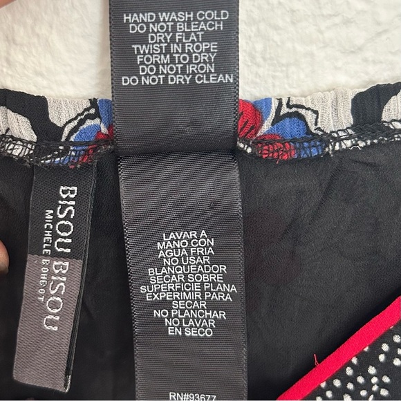 Bisou Bisou Mini Babydoll Dress Y2k Floral Sheer Garden Girl Festival Size Large - Picture 14 of 14